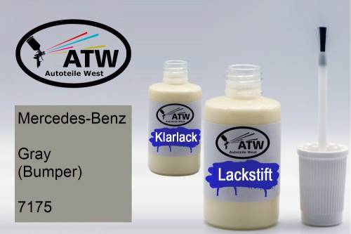 Mercedes-Benz, Gray (Bumper), 7175: 20ml Lackstift + 20ml Klarlack - Set, von ATW Autoteile West.